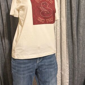 Coach White Tee with Red Snake Graphic